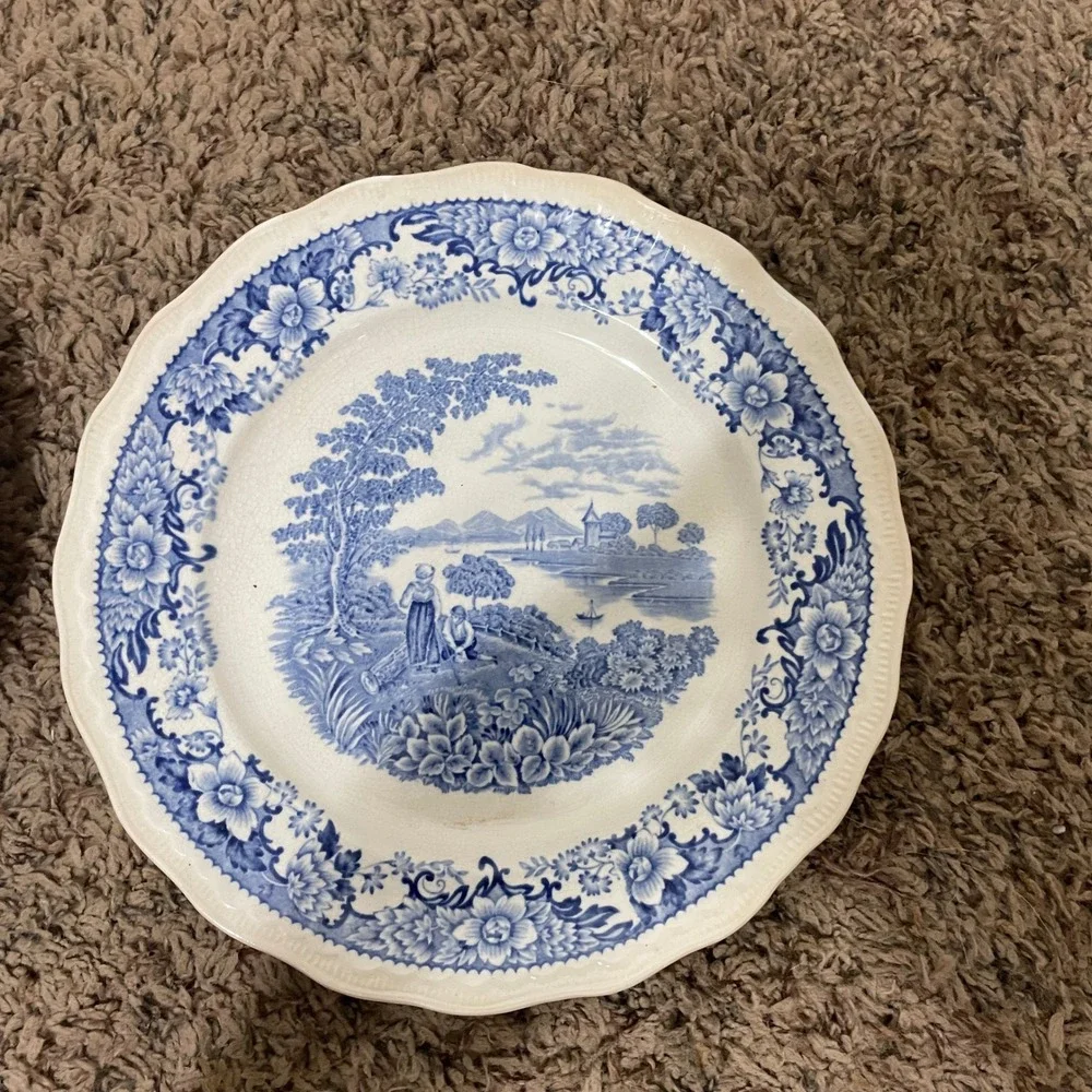 Vintage Swinnertons Staffordshire England Silverdale Blue White Transferware Set